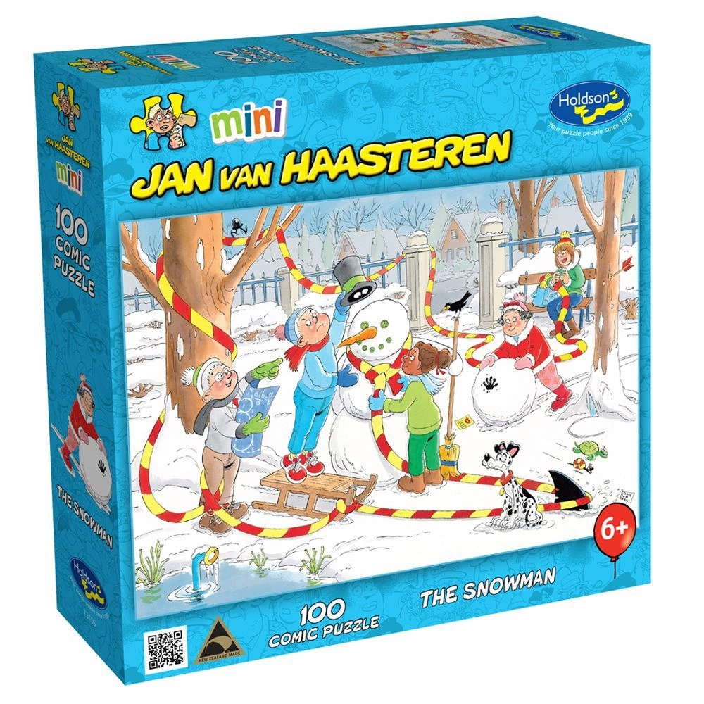 Charming Snowman Puzzle: 100 Pieces by Jan van Haasteren – A Winter Classic!